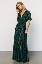 Veronica Velvet Maxi Dress | Green - Baltic Born